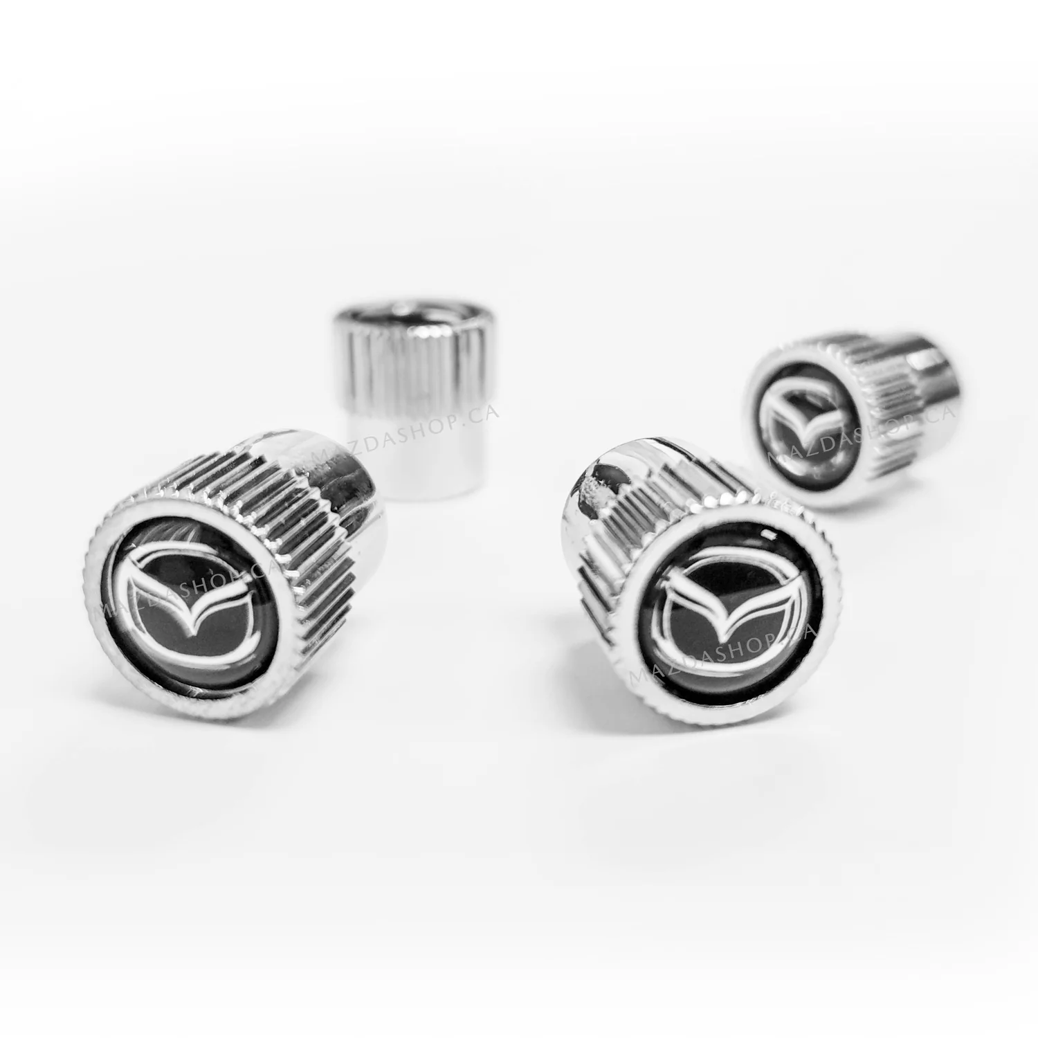Tire Valve Stem Caps (Set of 4) in Chrome | Mazda
