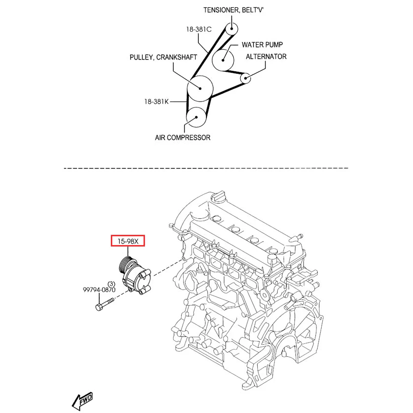 V-Belt Tensioner (Manual Transmission) | Mazda3 Sedan & Hatchback (2004-2013) - Image 2