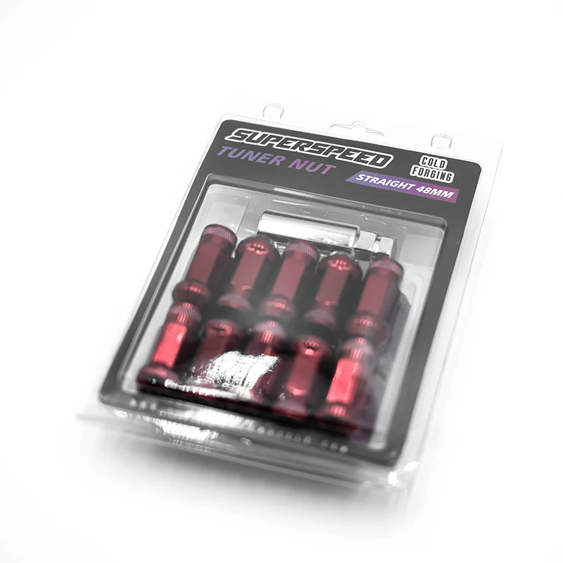Wheel Nut Set (20+1 pcs) — Tuner in Red Chrome (19mm) | Superspeed Wheels - Image 2